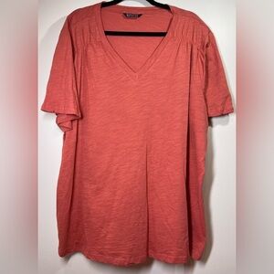 BloomChic V Neck Short Sleeve T Shirt Rust Color‎ Size 22/24 (3X)